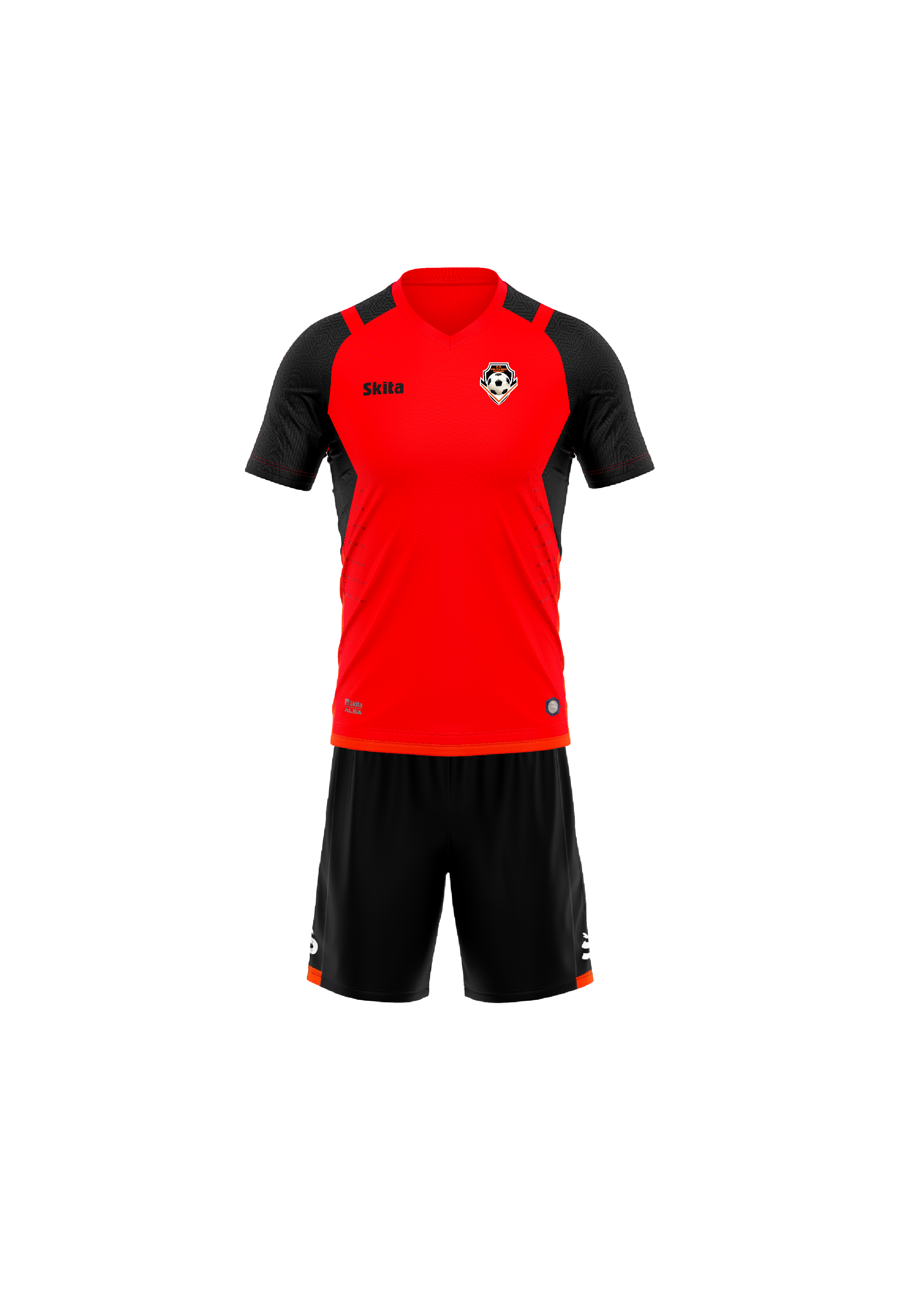 Maillot short ALBA  orange/noir (F.C SOLITAIRE PARIS-EST)